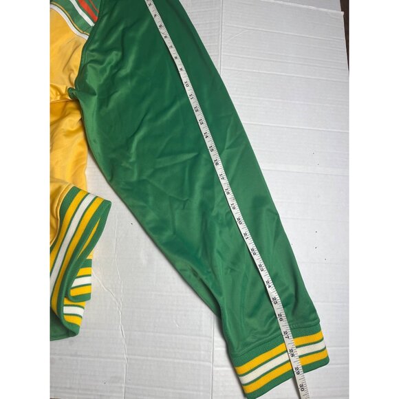 Vintage Coogi Mens 5XL Track Jacket Green & Yellow Striped Full-Zip retro - Picture 14 of 16